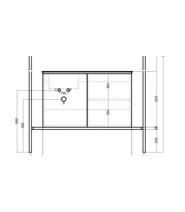 Colavene Altalena washbasin cabinet for right bathtub