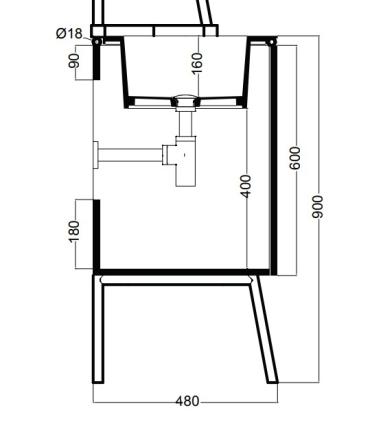 Mobile lavabo Colavene Altalena per vasca dx