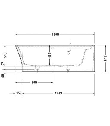 Baignoire d'hydromassage d'angle avec panneau Duravit Cape Cod DX