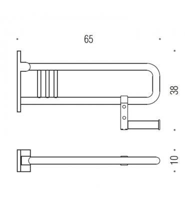 Support pliable avec porte-rouleau série Colombo Hotellerie