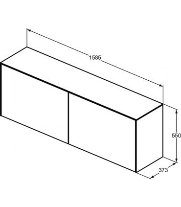 Armoire laquée mince Ideal Standard avec dessus