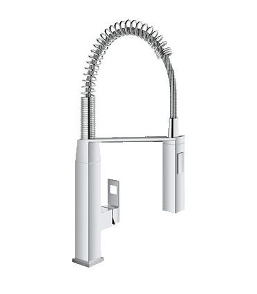 Sink mixer with spring and hand shower 2 jets, Grohe, Eurocube