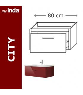 Vanity depth 45 cm, for washbasin 1 drawer, Inda collection City