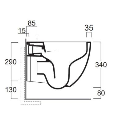 WC suspendu Simas Vignoni VI28 compact XS