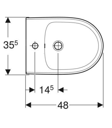 Compact Geberit Selnova floor standing bidet