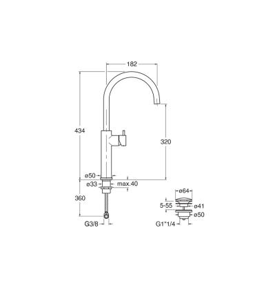 Mitigeur lavabo haut Cristina robinets Tricolore CRITV249