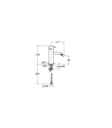 Bidet mixer without waste Cristina taps Tricolore TV370