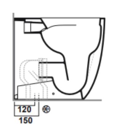 Curve for adjustable toilet 12-15 cm Simas CT02