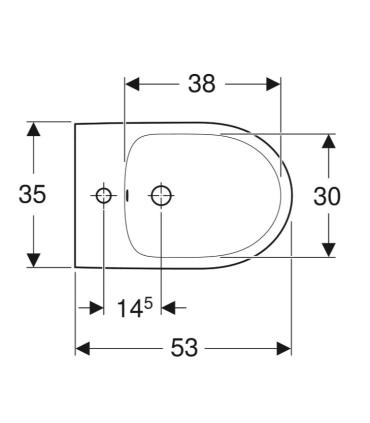 Geberit Selnova back to wall floor mounted bidet, one hole