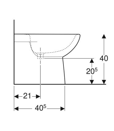 Geberit Selnova back to wall floor mounted bidet, one hole