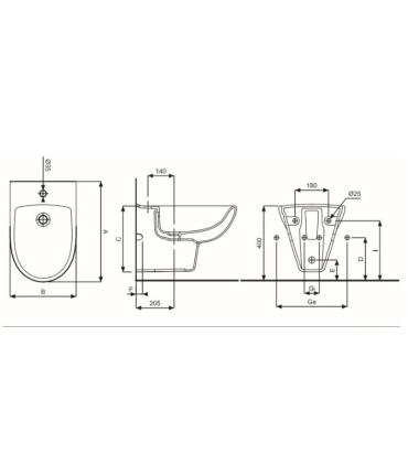 Bidet sospeso Pozzi Ginori Selnova Pro monoforo