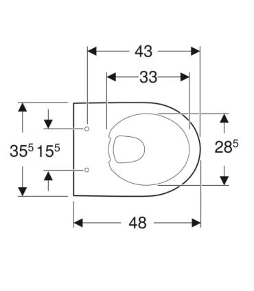 WC suspendu Geberit Selnova compact sans rebord