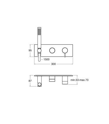 Cristina built-in shower mixer taps Tricolore TV602