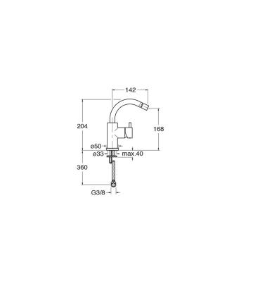 Bidet mixer without waste Cristina taps Tricolore TV376