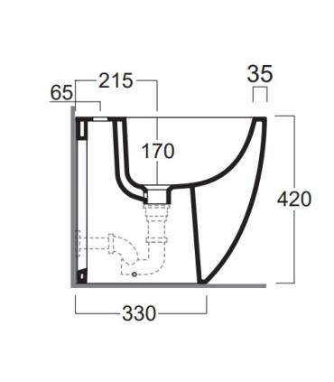 Simas Vignoni VI27 compact single-hole XS floor-standing bidet