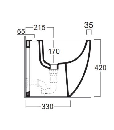 Bidet a pavimento XS compatto monoforo Simas Vignoni VI27