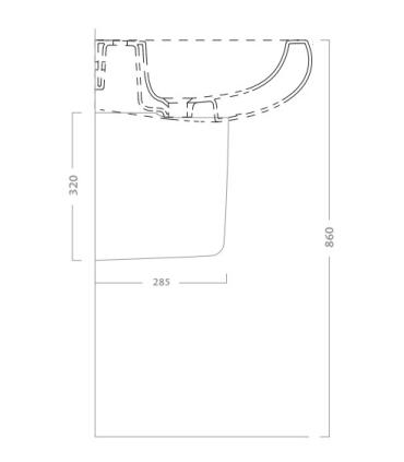 Half pedestal for Pozzi Ginori Selnova 3 washbasin