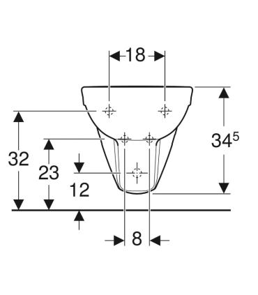 Bidet sospeso onoforo Geberit Selnova