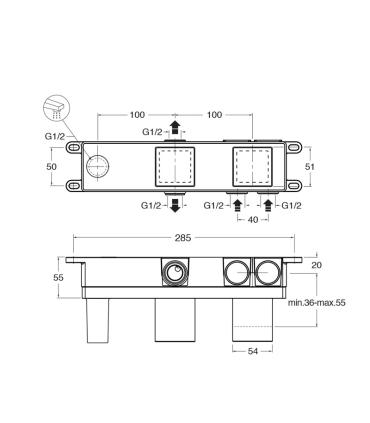 Built-in body shower right Cristina Rubinetterie CRICS100