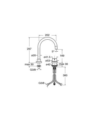 2-hole basin mixer Cristina taps Tricolore TV924