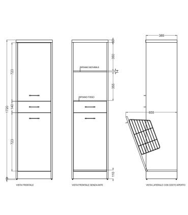 Floor column Colavene Domestica left 2 doors and basket