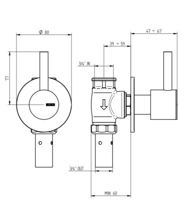 External part built-in rapid flow Bellosta Bambu