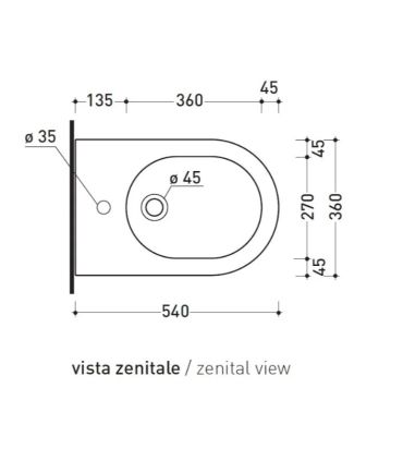 Bidet suspendu monotrou, Flaminia, série App Ap218 AP218