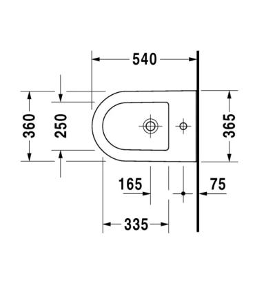Wall-hung single hole bidet, Duravit Darling New, White Art.2249150000