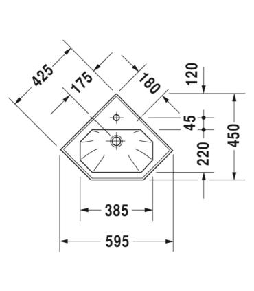 Lave-mains d'angle Duravit série 1930