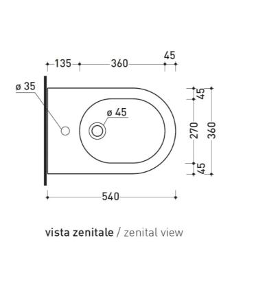 Single hole wall hung bidet, Flaminia, App Ap218 AP218 series