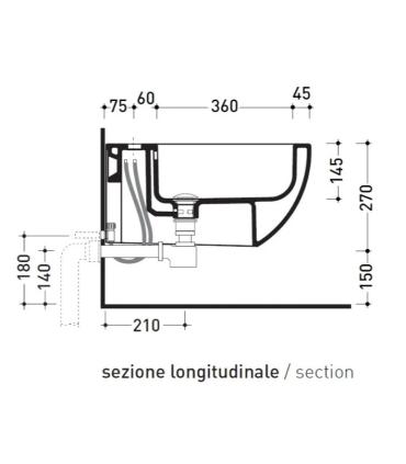 Bidet suspendu monotrou, Flaminia, série App Ap218 AP218