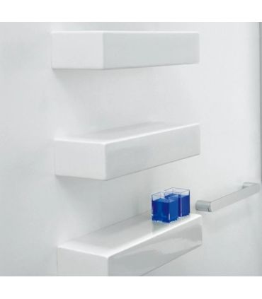Flaminia Bathroom Shelf, In Ceramic, Brick Series, 5090 White.