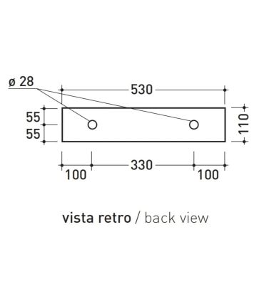 Flaminia Bathroom Shelf, In Ceramic, Brick Series, 5090 White.