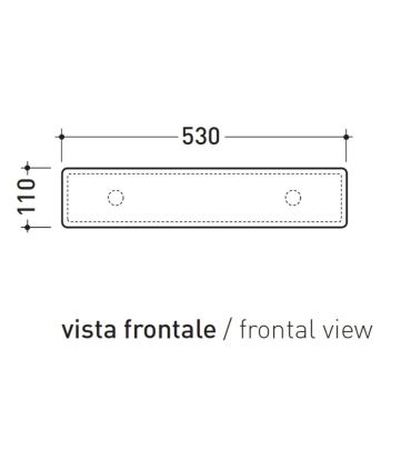 Flaminia Bathroom Shelf, In Ceramic, Brick Series, 5090 White.