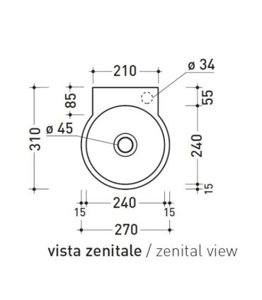 Wall-mounted washbasin 27 cm Flaminia Twin