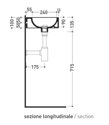 Vasque suspendue 27 cm Flaminia Twin