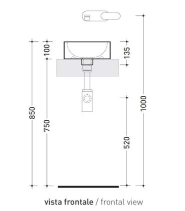 Small countertop washbasin Flaminia Twin