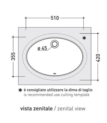 Lavabo euro encastre' sous comptoir céramique Flaminia modèle e 33