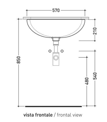 Lavabo euro encastre' sous comptoir céramique Flaminia modèle e 33