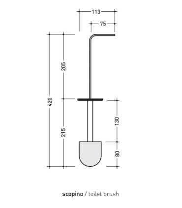 Toilet brush holder flaminia, collection two