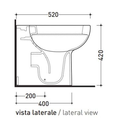 WC avec sortie universelle, Flaminia, série sprint art.SR117