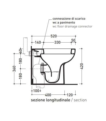 Wc a pavimento con scarico universale Flaminia serie sprint SR117