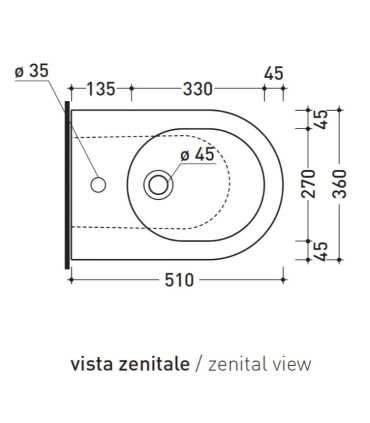 Bidet back to wall single hole Flaminia Quick