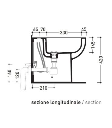 Bidet back to wall single hole Flaminia Quick