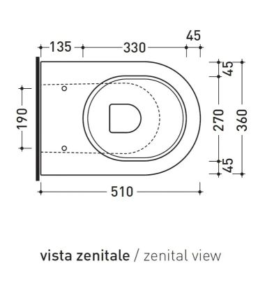 Floor standing toilet back to wall Flaminia Quick