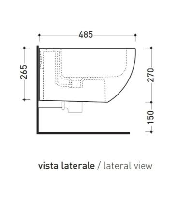 Wall mounted bidet single hole, Flaminia collection App AP219