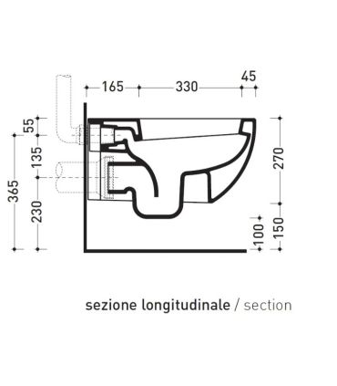 Cuvette suspendeux , Flaminia, collection app 54x36