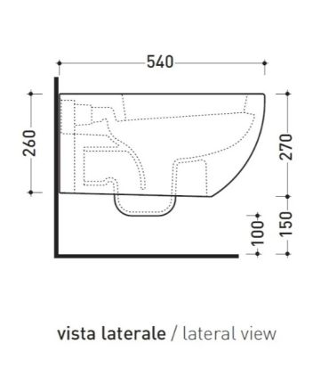 Wall hung toilet, Flaminia, collection app 54x36