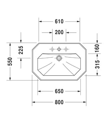 Duravit 1930 one-hole ceramic washbasin