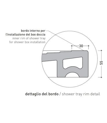 Receveur de douche Flaminia, goutte d'eau rectangulaire en céramique